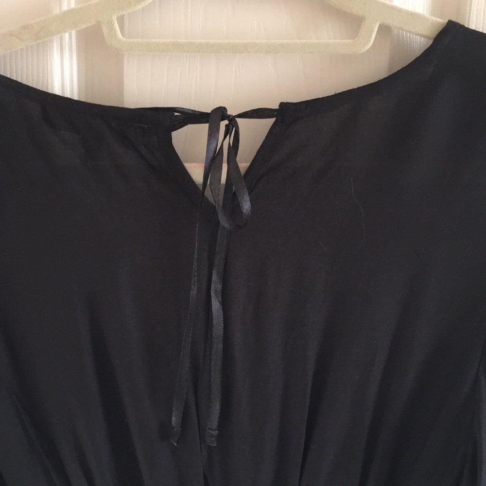 White & Black Embroidered Mini Dress - Picture 6 of 6